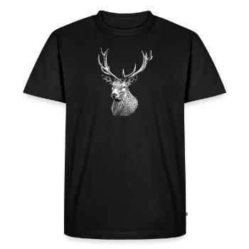 Tête de cerf - T-shirt Premium bio Homme - noir - Devant - Nico (187cm)