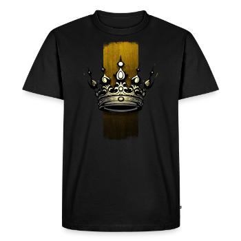 Royal Elegance: Crown Design - Men's Premium Organic T-Shirt - black - Front - Nico (187cm)