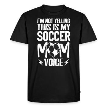 Funny Soccer Mom Voice - T-shirt Premium bio Homme - noir - Devant - Nico (187cm)