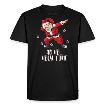 Dabbing Santa Ho Ho Temps sacré Père Noël Danse - T-shirt Premium bio Homme - noir - Devant - Nico (187cm)