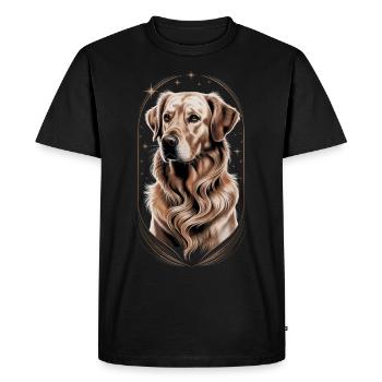 Golden Retriever - Conception élégante de portrait de chien - T-shirt Premium bio Homme - noir - Devant - Nico (187cm)