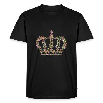 crown crown king king castle castle tower burg1 - Men's Premium Organic T-Shirt - black - Front - Nico (187cm)