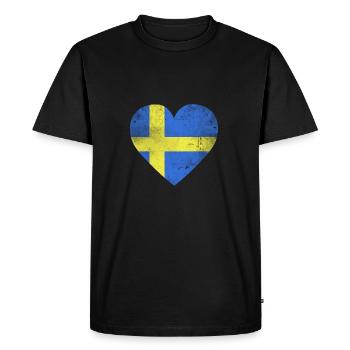 Cadeau Suède Drapeau de la Suède - T-shirt Premium bio Homme - noir - Devant - Nico (187cm)
