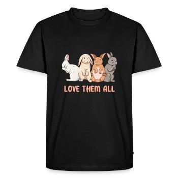 Cute rabbit design for bunny owners - Men's Premium Organic T-Shirt - black - Front - Nico (187cm)