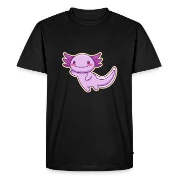 Conception d’axolotl violet pour les amateurs d’axolotl - T-shirt Premium bio Homme - noir - Devant - Nico (187cm)