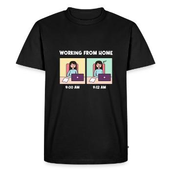 Work from home Tired design for proud - Men's Premium Organic T-Shirt - black - Front - Nico (187cm)