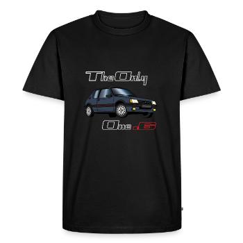 205 1,6 1984 1985 1986 Gris Graphite - T-shirt Premium bio Homme - noir - Devant - Nico (187cm)