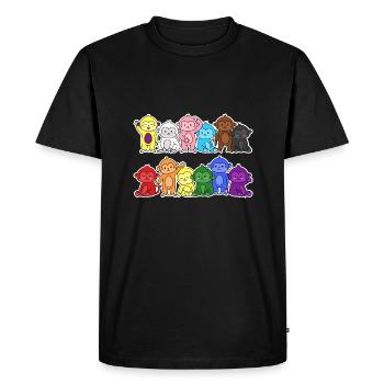 Pride Progress Flag Monkey for Equality - Men's Premium Organic T-Shirt - black - Front - Nico (187cm)