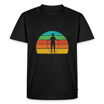Retro Design for Rope Sweater Men - Men's Premium Organic T-Shirt - black - Front - Nico (187cm)