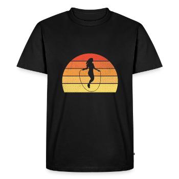 Retro Sunset Design for Rope Jumpers - Men's Premium Organic T-Shirt - black - Front - Nico (187cm)