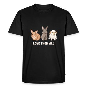 Cute rabbit design for bunny owners - Men's Premium Organic T-Shirt - black - Front - Nico (187cm)