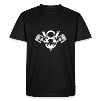 V8 cylinder engine design for muscle car fans - Men's Premium Organic T-Shirt - black - Front - Nico (187cm)