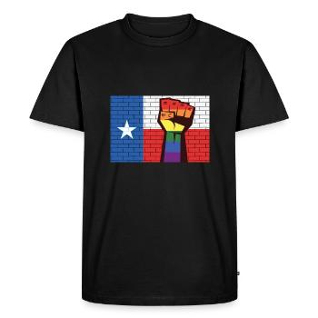 Texas Pride Fist Design for Proud LGBT+ Texans - Men's Premium Organic T-Shirt - black - Front - Nico (187cm)