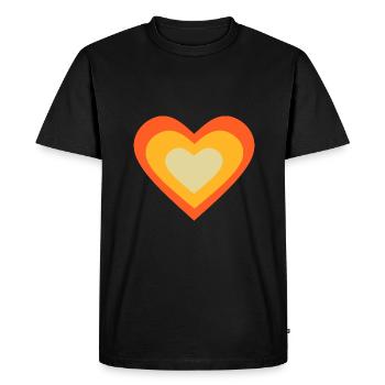orange heart orange heart pattern retro 70s - Men's Premium Organic T-Shirt - black - Front - Nico (187cm)