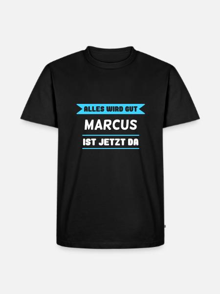 Marcus Name Design für stolze Marcus - Männer Premium Bio T-Shirt - Schwarz