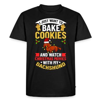 Doxie Dachshund Dachshund Teckel Dog Christmas - Men's Premium Organic T-Shirt - black - Front - Nico (187cm)