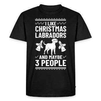 Labrador Retriever Dog Puppy Owner Christmas - Men's Premium Organic T-Shirt - black - Front - Nico (187cm)