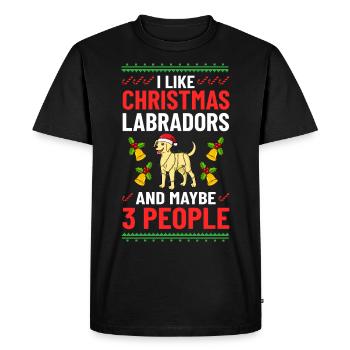 Labrador Retriever Dog Puppy Owner Christmas - Men's Premium Organic T-Shirt - black - Front - Nico (187cm)