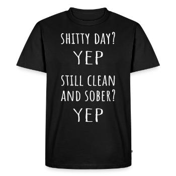 Toujours sobre I - NA AA 12 Step Recovery Sobriété - T-shirt Premium bio Homme - noir - Devant - Nico (187cm)