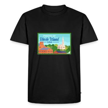 Rhode Island Fil-Am Design for Proud Pinoys - Men's Premium Organic T-Shirt - black - Front - Nico (187cm)