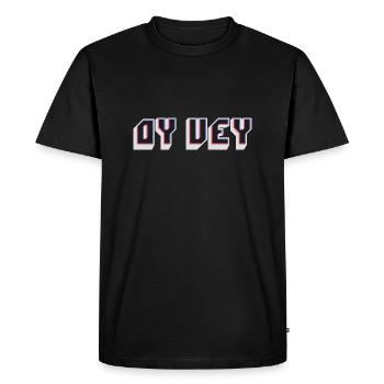Drôle de phrase yiddish - Oy Vey, cadeau juif de noël - T-shirt Premium bio Homme - noir - Devant - Nico (187cm)
