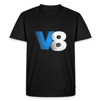 V8 cylinder engine design for muscle car fans - Men's Premium Organic T-Shirt - black - Front - Nico (187cm)