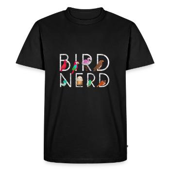 Vögel Vogel Vogelschwarm Geschenk Vogelliebhaber - Männer Premium Bio T-Shirt - Schwarz - Vorne - Nico (187cm)