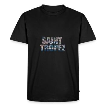 FRANCE SAINT TROPEZ - Men's Premium Organic T-Shirt - black - Front - Nico (187cm)