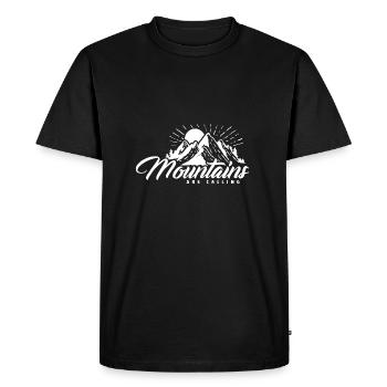 Montagnes Are Calling Mountain Alpiniste - T-shirt Premium bio Homme - noir - Devant - Nico (187cm)