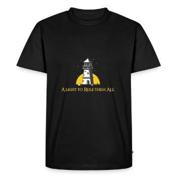A light to rule them all (dark) - Men's Premium Organic T-Shirt - black - Front - Nico (187cm)