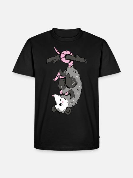 Opossum - Männer Premium Bio T-Shirt - Schwarz