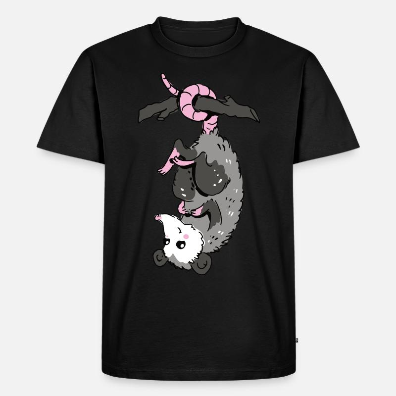 Opossum - Männer Premium Bio T-Shirt - Schwarz
