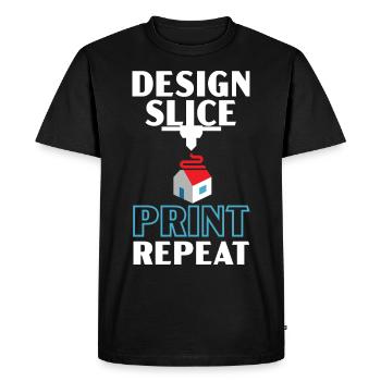 Design Slice Printing Repetition Machinist 3D Printing - Men's Premium Organic T-Shirt - black - Front - Nico (187cm)