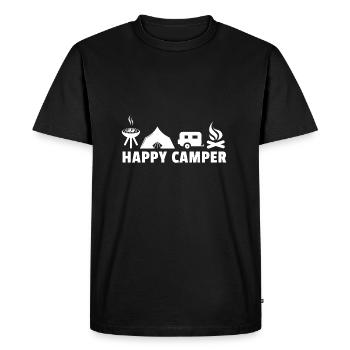 Happy Camper Camping Barbecue Camping - Men's Premium Organic T-Shirt - black - Front - Nico (187cm)