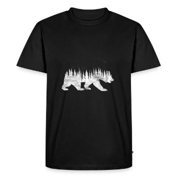 Bear bears gift forest birds nature predator - Men's Premium Organic T-Shirt - black - Front - Nico (187cm)