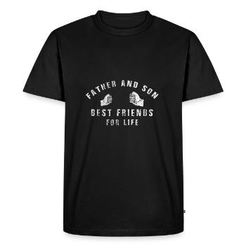 Père et fils cadeau Père et fils poings - T-shirt Premium bio Homme - noir - Devant - Nico (187cm)