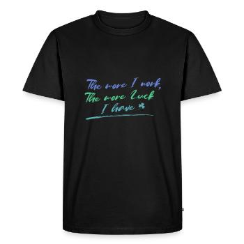 Travailler dur Plus de chance Design pour fier, motivé - T-shirt Premium bio Homme - noir - Devant - Nico (187cm)