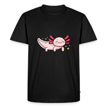 Speckled Leukist Axolotls for Axolotl Fans - Men's Premium Organic T-Shirt - black - Front - Nico (187cm)