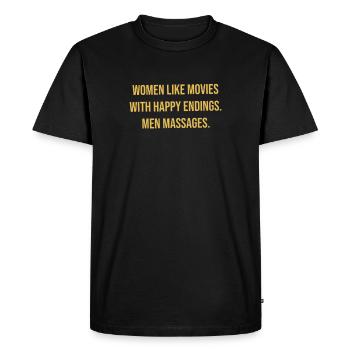 Happy Ending - Men's Premium Organic T-Shirt - black - Front - Nico (187cm)