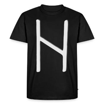 Futhark Runic Alphabet Hagalaz - Men's Premium Organic T-Shirt - black - Front - Nico (187cm)
