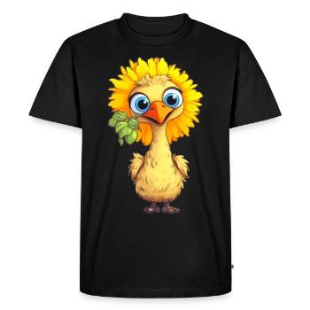Funny bird - Men's Premium Organic T-Shirt - black - Front - Nico (187cm)