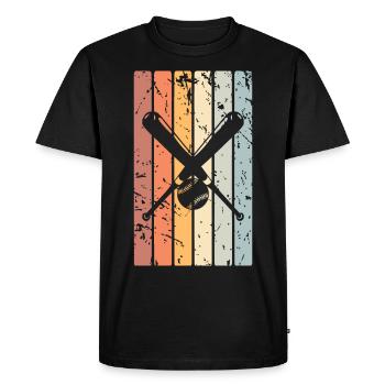 Base-ball - T-shirt Premium bio Homme - noir - Devant - Nico (187cm)