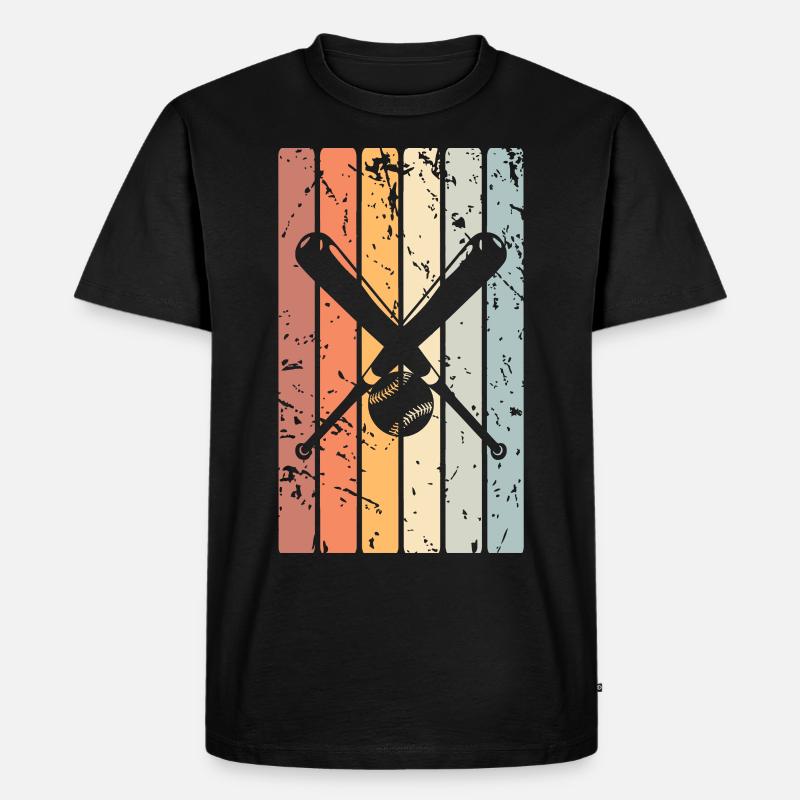 Baseball - Männer Premium Bio T-Shirt - Schwarz