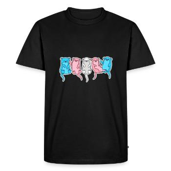 Conception de loutre de drapeau trans pour les personnes trans - T-shirt Premium bio Homme - noir - Devant - Nico (187cm)