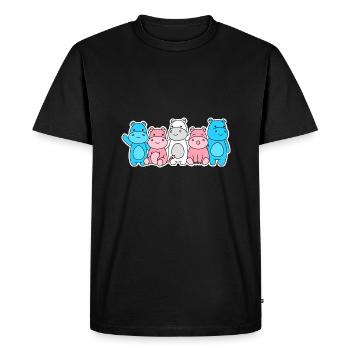 Conception d’hippopotames trans flag pour les personnes trans - T-shirt Premium bio Homme - noir - Devant - Nico (187cm)