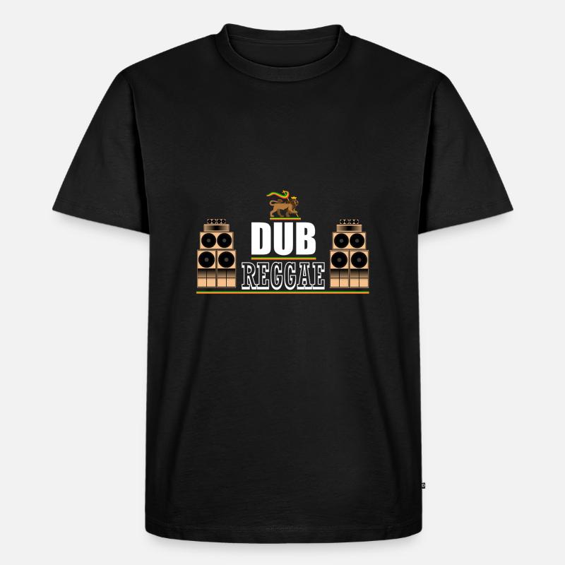 Löwe Dub Reggae - Männer Premium Bio T-Shirt - Schwarz