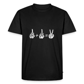 Peace sign shirt gift peace middle finger - Men's Premium Organic T-Shirt - black - Front - Nico (187cm)