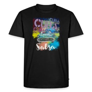 Salsa Cuba Havana T-shirt pour danseuses salsa timba - T-shirt Premium bio Homme - noir - Devant - Nico (187cm)