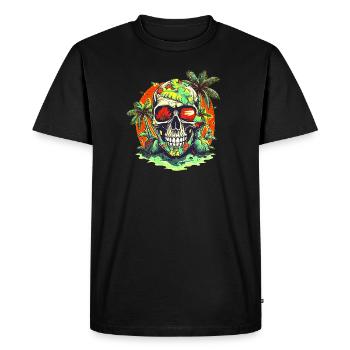 Beach Skull - Men's Premium Organic T-Shirt - black - Front - Nico (187cm)