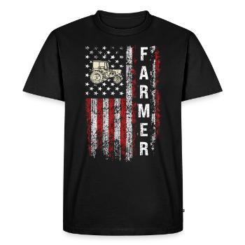 Tractor Lover Funny Tractor Gift - Men's Premium Organic T-Shirt - black - Front - Nico (187cm)